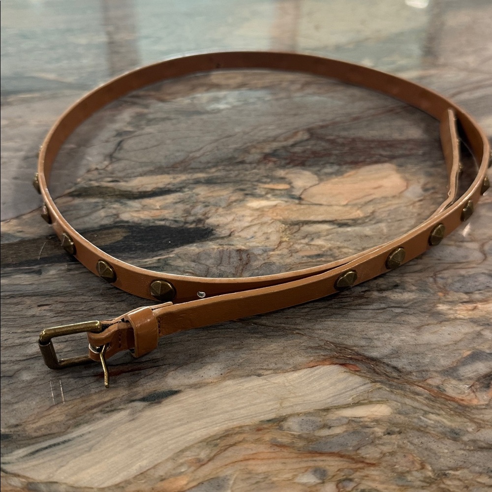 JCrew Thin Studded Tan Belt